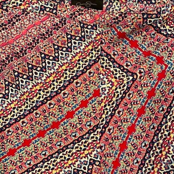 Jessica Simpson M colourful boho wide leg culottes with side zip and clasp - Picture 3 of 8